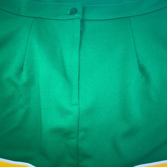 XXL Adult Cheerleader Cheer Uniform Skirt 35" Waist XL Kelly Green Gold NEW - Picture 3 of 4